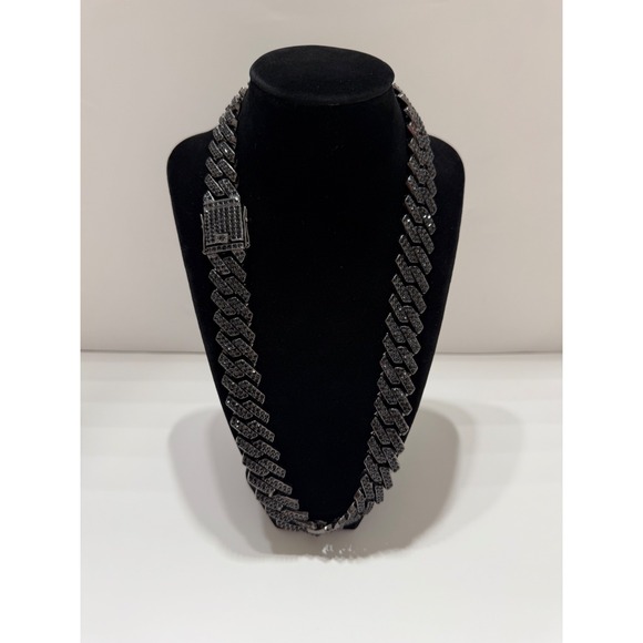 .iced-out. Jewelry - black on black cuban iced out chain necklace 20 inch 20mm vvscz great quality